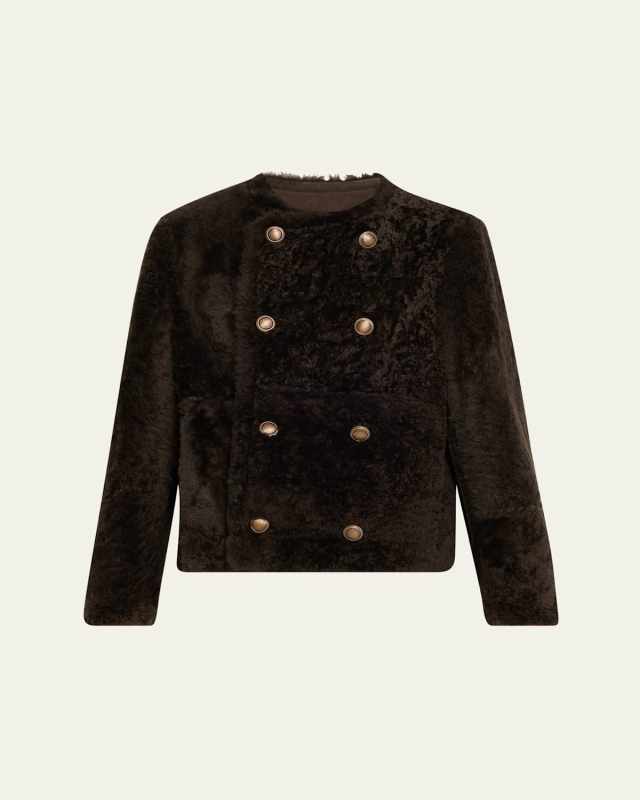 Reversible Sheep Shearling Double-Breasted Jacket